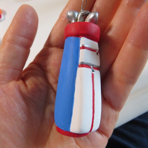 SPORTS Golf Clubs in Bag Ceramic Ornament (hangable) SOLID Christmas - Picture 4 of 7